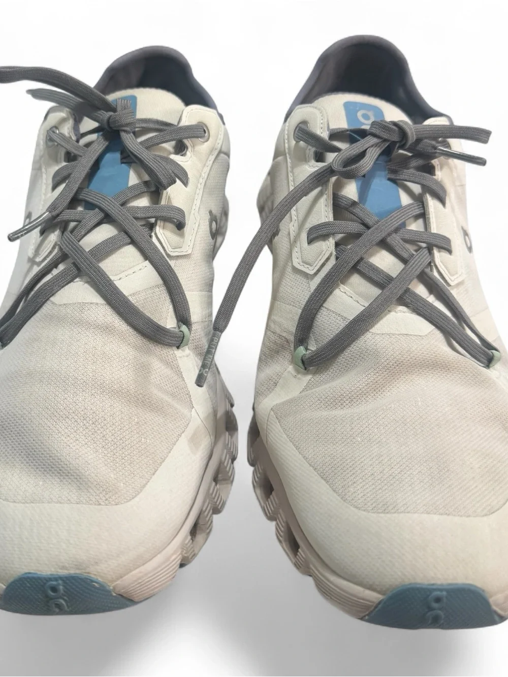 On Running White Sneakers with Light Blue Inner Lining - Picture 2 of 6